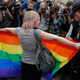 Photo of Aug. 2, 2015, gay rights protest in St. Petersburg via AP